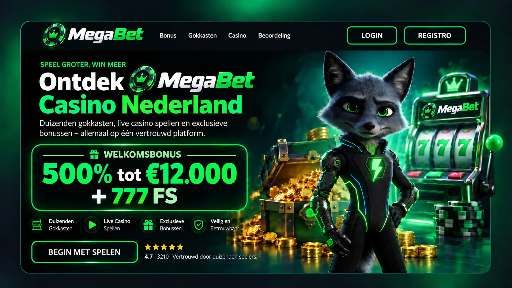MegaBet Nederland: Casino Spelen, Bonussen en Mobiele Toegang image 1